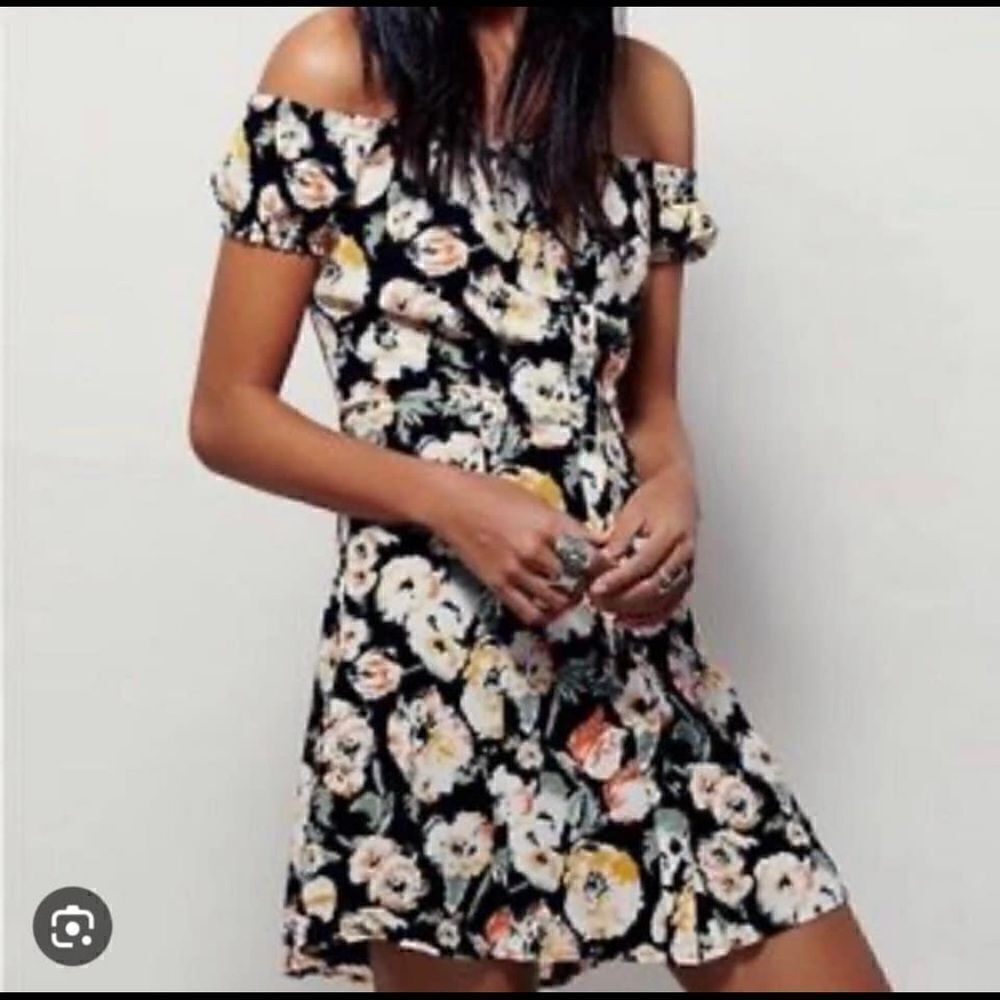 Free People Italian Breeze Floral Print Off Shoulder Dress Women’s 6
